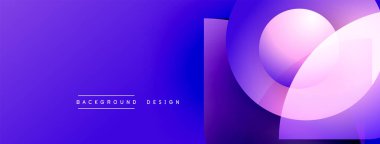 Soyut mor eğimli arkaplan. Üst üste binen daireler modern tasarım ögesi oluşturuyor. Metin arka plan tasarımı okur. Basit, temiz estetik..