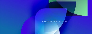 Soyut mavi tasarım üst üste binen şekiller, gradyanlar. Modern estetik, dijital arka planlar ve sunumlar için uygun. Mevcut en küçük metin.