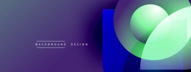 Soyut mor arkaplan özellikleri üst üste binen şeffaf şekiller. Modern tasarım elementleri dinamik görsel efekt yaratır. Minimalist metin mevcut.