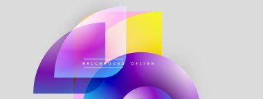 Soyut renkli katmanlar örtüşüyor ve dinamik bir arkaplan oluşturuyor. Modern tasarım, gradyanlar, şekiller, metin elementleri içerir. Basit, temiz estetik..