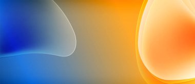 Soyut gradyanlar mavi, bej ve turuncu renkleri harmanlarlar. Düz eğriler, dinamik görsel ayrılık yaratır. Minimalist tasarım sıcaklığı ve enerjiyi çağrıştırıyor.