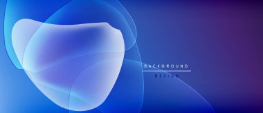 Soyut mavi arkaplan. Sıvı şekiller üst üste binerek, dinamik görsel efekt yaratır. Mezuniyet geçişleri derinlik ve modern estetik sunar.