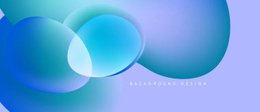 Soyut akışkan şekiller harmanlanarak canlı mavi mor gradyan oluşturur. Modern tasarım, hareket, derinlik ve pürüzsüz geçişler öneriyor. Arkaplan özellikleri metin.