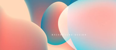 Soyut sıvı şekilleri örtüşür ve yumuşak renk değişimleri yaratır. Şeftali, deniz mavisi, lavanta renkleri kusursuz bir şekilde harmanlanır. Modern tasarım ögesi.