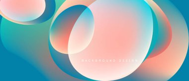 Soyut sıvı şekilleri kesişir. Yumuşak eğimler canlı renk değişimleri yaratır. Modern tasarım hareketi, enerjiyi, pozitifliği çağrıştırıyor.