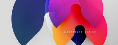 Soyut renkli çakışan daireler dinamik görsel efekt yaratır. Arkaplan ve sunumlar için uygun modern tasarım.