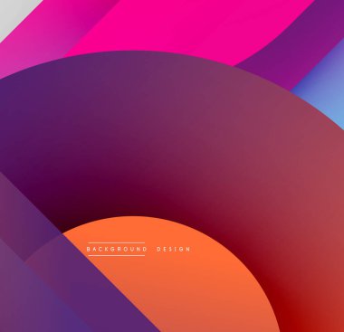 Soyut gradyanlar örtüşüyor, canlı renk geçişleri yaratıyor. Pürüzsüz şekiller hareketi, modern estetiği akla getiriyor. Arkaplan tasarımı ögesi.