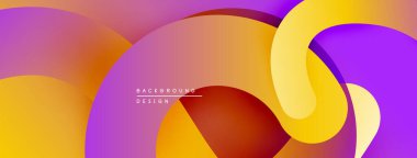 Soyut sıvı şekiller, canlı renklerin karışımı. Pürüzsüz gradyanlar dinamik bileşim oluşturur. Arka planlar için modern tasarım ögesi.