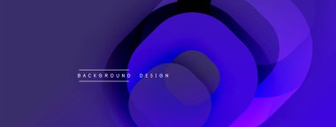 Soyut mor tasarım. Üst üste binen şekiller dinamik görsel efekt yaratır. Çeşitli projeler için modern arkaplan.