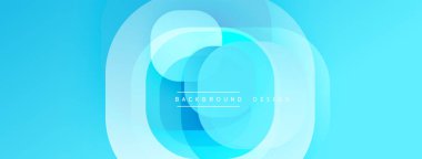 Soyut mavi tasarım katmanlı daireler içerir. Gradyan gölgeler derinlik yaratır, modern estetik. Minimalist kompozisyon, mevcut temiz çizgiler.