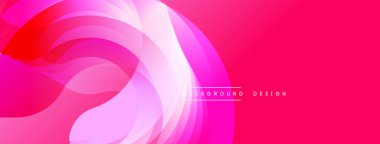 Soyut akışkan şekiller, canlı pembeler, kırmızılar dinamik bir zemin oluşturur. Dijital projeler için modern tasarım ögesi.