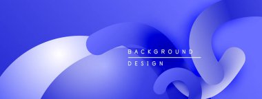Soyut mavi tasarım. Pürüzsüz şekiller örtüşür, dinamik görsel efekt yaratır. Çeşitli projeler için modern arkaplan.