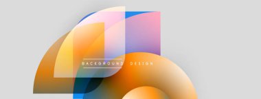 Soyut şekiller örtüşüyor, canlı renk değişimleri yaratıyor. Metin arkaplan dizaynı odaklı minimalist tasarım. Açık gri arka plan.