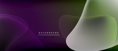Soyut eğim arkaplanı. Mor, yeşil renkler düzgün bir şekilde harmanlanır. Üst üste binen şekiller derinlik yaratır, modern estetik. Minimalist tasarım.