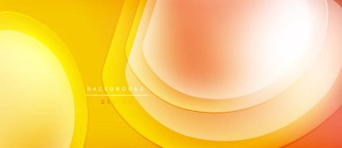 Dinamik sarı, turuncu gradyanlar soyut şekiller oluşturur. Sancaklar, arka planlar ve sunumlar için modern tasarım uygun. Yumuşak kıvrımlar, canlı renkler.