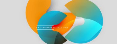 Soyut sıvı şekilleri kesişir. Turuncu, deniz mavisi, gri renkler karışımı. Arka planlar ve sunumlar için modern tasarım öğesi. Minimalist estetik.