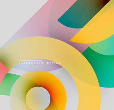 Soyut renkli şekiller dinamik görsel efektler yaratır. Yumuşak eğimler modern tasarım estetiğini geliştirir.