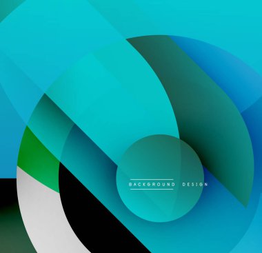 Soyut katmanlar örtüşüyor, canlı deniz mavisi, mavi ve yeşil renkler yaratıyor. Modern tasarım derinliği, hareketi, görsel ilgiyi çağrıştırıyor.