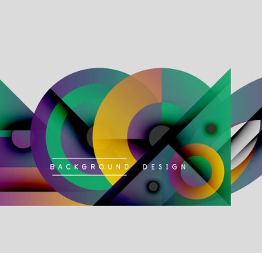 Soyut renkli şekiller çakışıyor. Dinamik bileşim modern görsel efekt yaratır. Gradyan renkler pürüzsüz bir şekilde harmanlanarak canlı bir tasarım oluşturur..