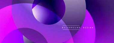 Soyut mor katmanlar örtüşür, dinamik görsel efekt yaratır. Modern tasarım öğeleri akıcılık, derinlik ve yenilik önerir.