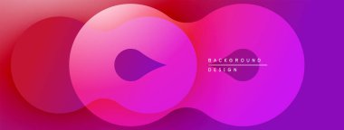 Soyut şekiller örtüşüyor, canlı mor renkler, mor renkler yaratıyor. Modern tasarım sonsuzluk sembolü, pürüzsüz geçişler öneriyor.