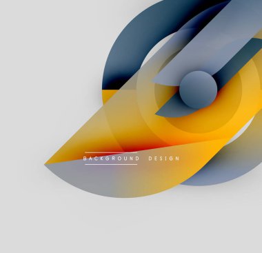 Soyut tasarım akışkan şekiller, gradyanlar içerir. Sarı, mavi renkler kompozisyona hakim. Minimalist tarz, modern estetik.
