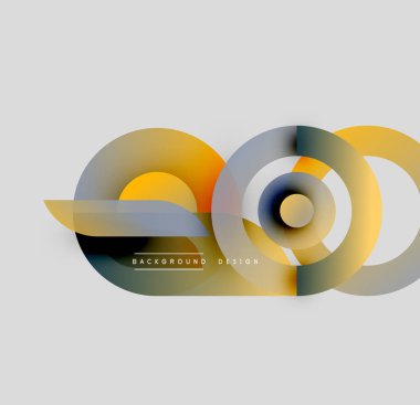 Soyut geometrik şekiller çakışıyor. Sarı, mavi, gri tonlar modern tasarım yaratır. Minimalist kompozisyon, temiz çizgiler, ince gradyanlar.