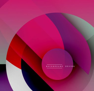 Soyut enerji çemberleri çakışıyor, dinamik renkli kompozisyon oluşturuyor. Modern tasarım eğimleri, pürüzsüz geçişleri içerir.