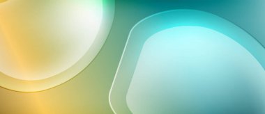 Soyut arkaplan özellikleri üst üste binen yuvarlak şekiller. Renkler altından maviye geçerek yumuşak eğimler oluşturur. Minimalist tasarım.