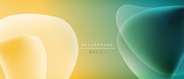 Soyut akışkan şekiller, sarıdan gök mavisi gradyanı. Arka planlar, sunumlar, dijital sanat için modern tasarım öğesi. Temiz, canlı estetik..