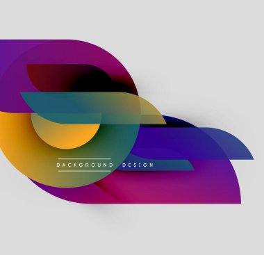 Soyut renkli katmanlar çakışıyor, dinamik görsel efekt yaratıyor. Gradyan gölgeler harmanlanır, modern arkaplan tasarımı oluşturulur.