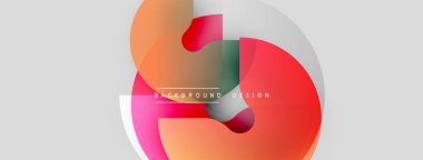 Soyut renkli şekiller örtüşür, dinamik görsel efekt yaratır. Değişken renklere sahip modern tasarım, arka planlar için uygun..