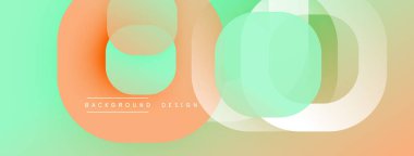 Soyut geometrik şekiller çakışıyor. Yumuşak pastel renkler modern tasarım yaratır. Gradyan arka plan görsel ilgi ekliyor. Minimalist estetik.