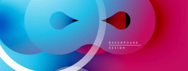 Soyut sıvı şekilleri, canlı gradyanlar. Pembeye mavi geçiş. Modern tasarım, düz kıvrımlar, dinamik bileşim.