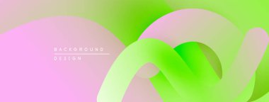 Soyut gradyan şekiller çakışıyor. Yumuşak pembe, yeşil renkler modern tasarım yaratır. Minimalist estetik, pürüzsüz geçişler mevcut.