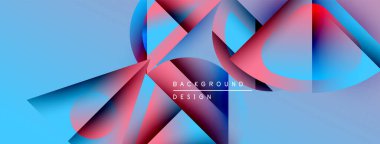 Soyut geometrik şekiller örtüşür, parlak mavi ve pembe renkler yaratır. Modern tasarım dijital sanat, arkaplan dokusu öneriyor.