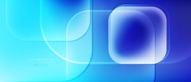 Soyut mavi arkaplan. Üst üste binen şekiller modern tasarım yaratır. Renkler derinlik ve görsel ilgi sağlar. Minimalist estetik.