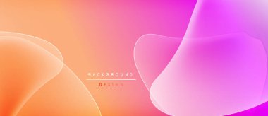 Soyut sıvı şekilleri turuncu ve pembe renkleri harmanlıyor. Gradyan arka plan dinamik görsel efekt yaratır. Projeler için modern tasarım ögesi.