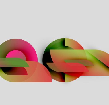 Soyut şekiller örtüşüyor, canlı renk değişimleri yaratıyor. Kompozisyon modern, dinamik ve görsel olarak ilginç hissettiriyor. Yumuşak kenarlar akıcılığı gösteriyor..