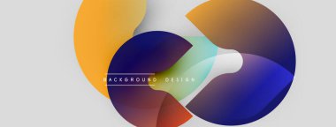 Soyut renkli şekiller çakışıyor. Gradyan renkler dinamik görsel efekt yaratır. Arkaplan ve sunumlar için modern tasarım ögesi.