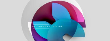 Soyut şekiller örtüşüyor, canlı renk değişimleri yaratıyor. Modern tasarım elementleri dinamik hareketi, pürüzsüz geçişleri öneriyor. Arkaplan açık gri.