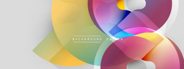 Soyut renkli şekiller örtüşür, dinamik görsel efekt yaratır. Gradyan renkleri pürüzsüz, modern tasarım ögesine karışıyor.