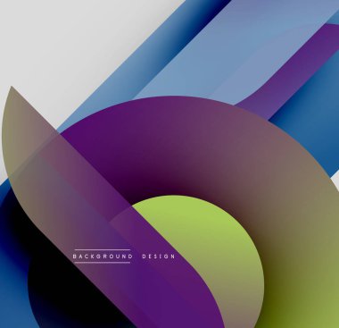 Soyut geometrik şekiller örtüşüyor, canlı renk eğimleri yaratıyor. Yumuşak geçişli modern tasarım, dinamik kompozisyon.