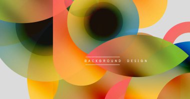 Soyut renkli çemberler dinamik görsel efektler yaratıyor. Modern tasarım elementleri akıcılık, enerji ve yenilik önerir.