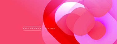 Soyut pembe, kırmızı daireler çakışıyor. Arka planlar ve sunumlar için modern tasarım öğesi. Basit, canlı kompozisyon.