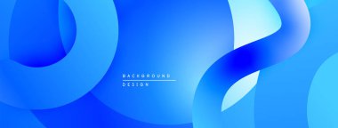 Soyut mavi arkaplan. Üst üste binen şekiller dinamik ve modern görsel efektler yaratır. Yumuşak eğimler derinlik ve sadelik sunar.