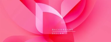 Soyut pembe tasarım. Akan şekiller dinamik ve modern bir arkaplan yaratır. Gradyan renkler görsel ilgi sunar, basit metin örtüsü mevcut.