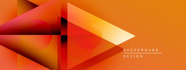Soyut turuncu tasarım geometrik şekiller, gradyanlar, daireler içerir. Sunumlar ve web siteleri için modern arkaplan uygun.