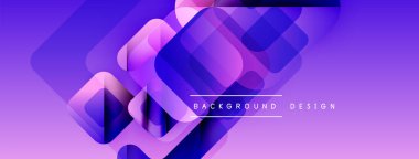 Soyut mor arkaplan özellikleri üst üste binen kareler, dinamik görsel efekt yaratır. Modern tasarım elementleri parlak estetik sunar.