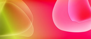 Soyut şekiller harmanlanır, canlı gradyanlar yaratır. Sarı, turuncu, kırmızı renkler kompozisyona hakim. Yumuşak kenarlar akıcılık ve ışık etkileşimini gösteriyor..